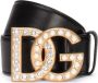Dolce & Gabbana Riem verfraaid met stras en logo Zwart - Thumbnail 1