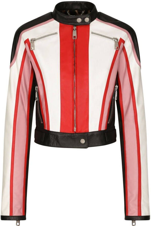 Dolce & Gabbana Leren jack Wit
