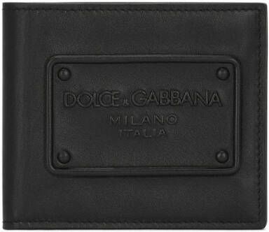 Dolce & Gabbana Leren portemonnee met logo-reliëf Zwart