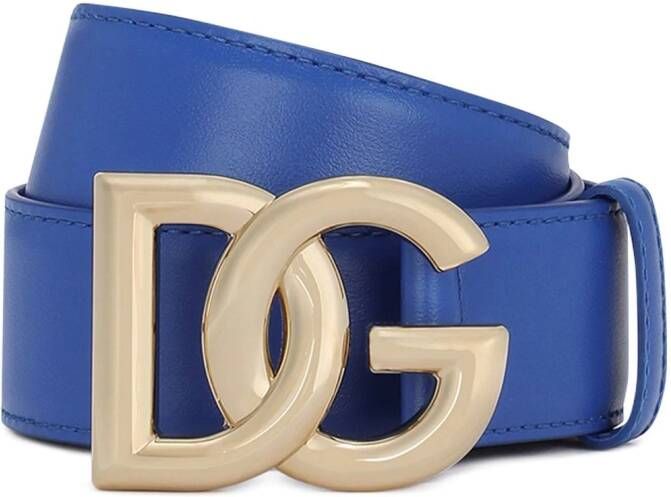 Dolce & Gabbana Leren riem Blauw