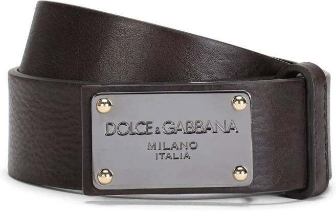 Dolce & Gabbana Leren riem Bruin