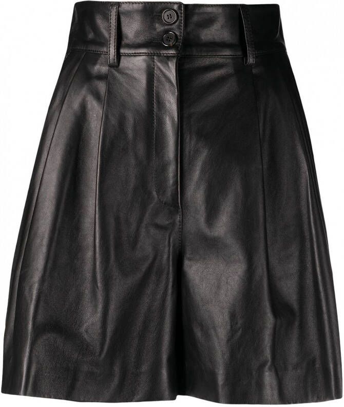 Dolce & Gabbana Leren shorts Zwart