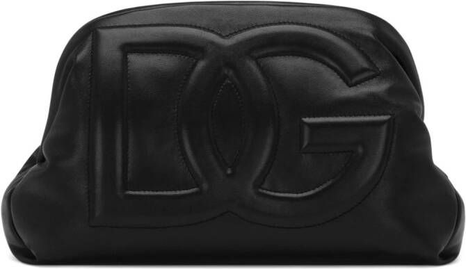 Dolce & Gabbana Clutch met logo-reliëf Zwart