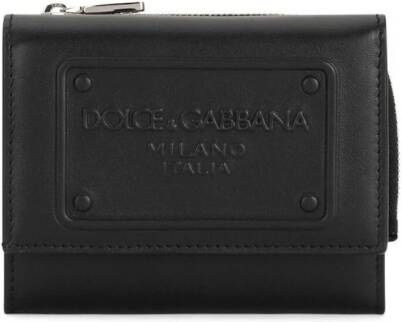 Dolce & Gabbana Portemonnee met logo-reliëf Zwart