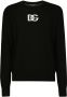 Dolce & Gabbana Wollen intarsia trui met DG-logo Zwart - Thumbnail 1
