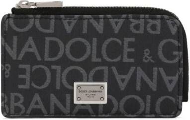 Dolce & Gabbana Portemonnee met logo jacquard Zwart