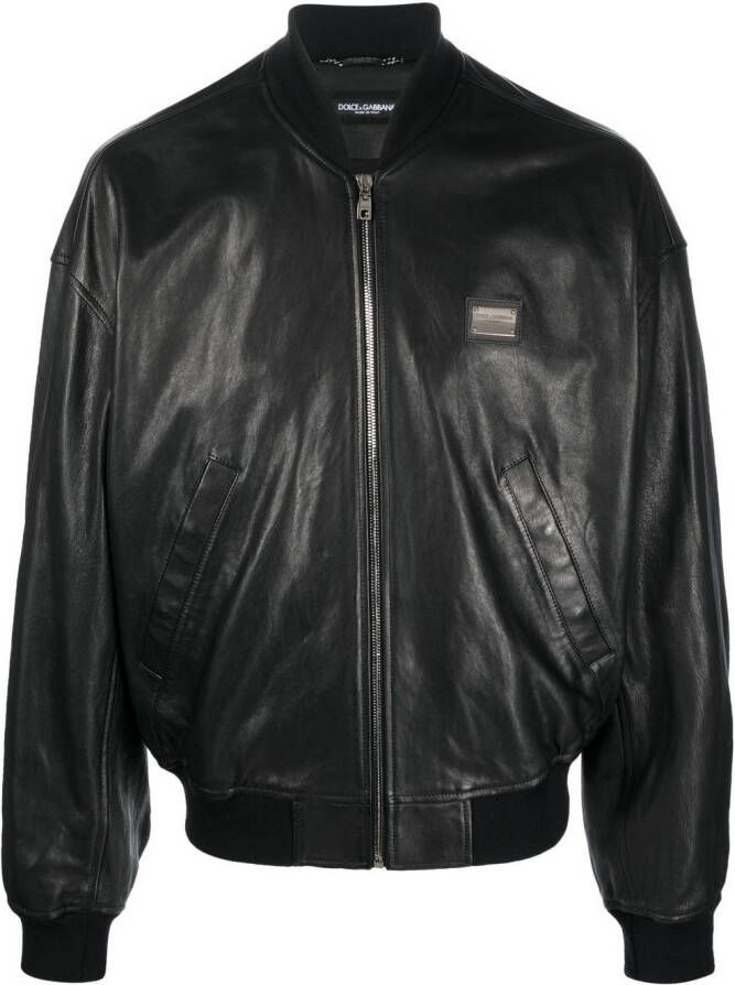 Dolce & Gabbana Bomberjack met logopatch Zwart