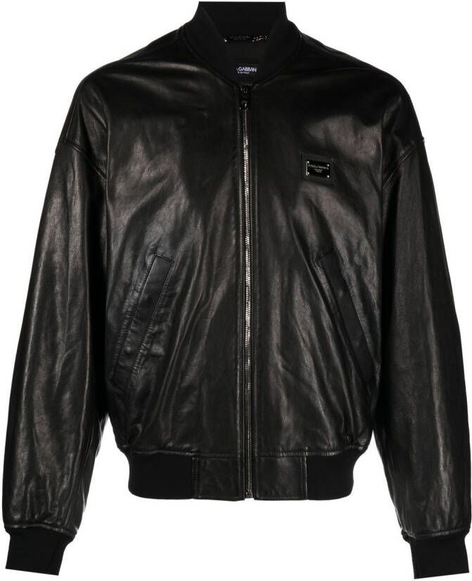 Dolce & Gabbana Bomberjack met logopatch Zwart
