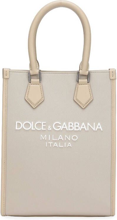 Dolce & Gabbana Schoudertas met logopatch Beige