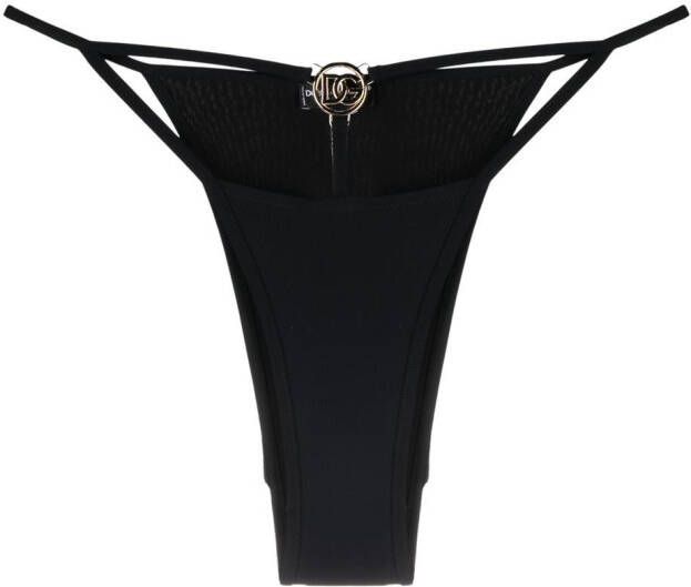 Dolce & Gabbana Bikinislip met uitgesneden details en DG-logo Zwart
