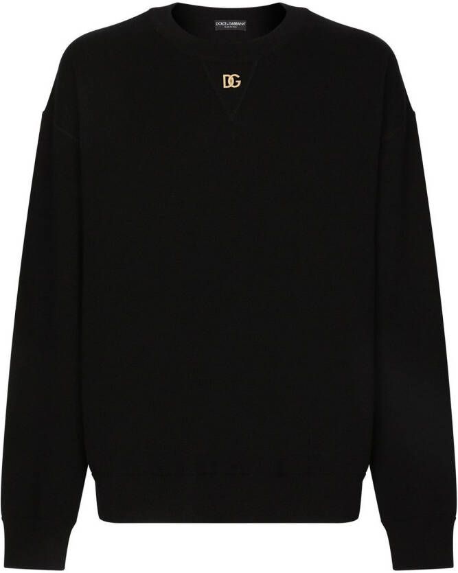 Dolce & Gabbana Kasjmier trui met DG-logo Zwart
