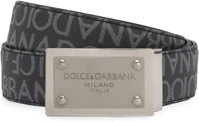 Dolce & Gabbana Riem met jacquard Zwart