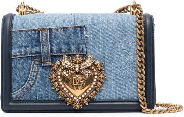 Dolce & Gabbana Schoudertas met logoplakkaat Blauw