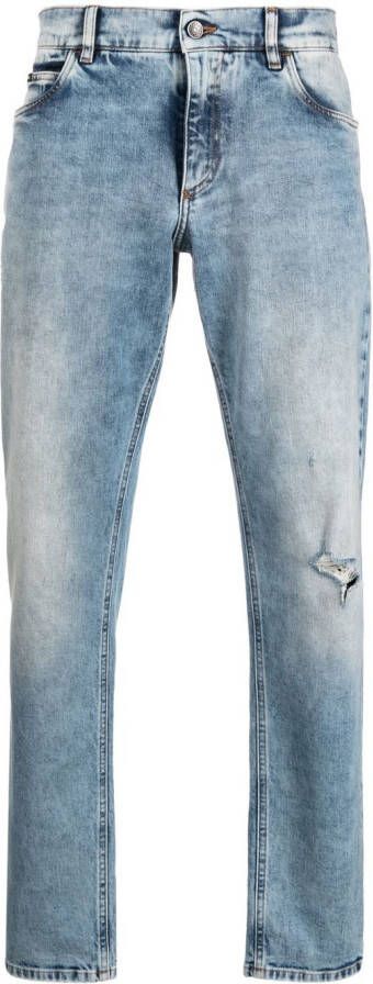 Dolce & Gabbana Jeans met logoplakkaat Blauw