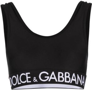 Dolce & Gabbana Sport-bh met logoband Zwart
