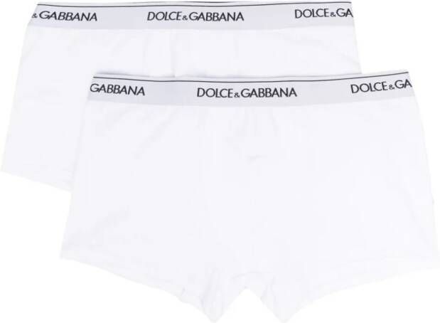 Dolce & Gabbana Twee boxershorts met logoband Wit