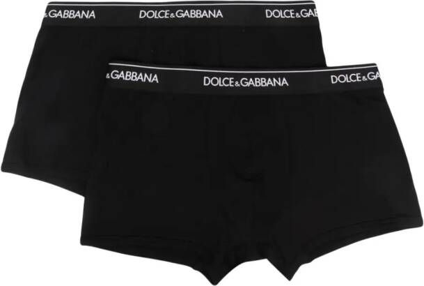 Dolce & Gabbana Twee boxershorts met logoband Zwart