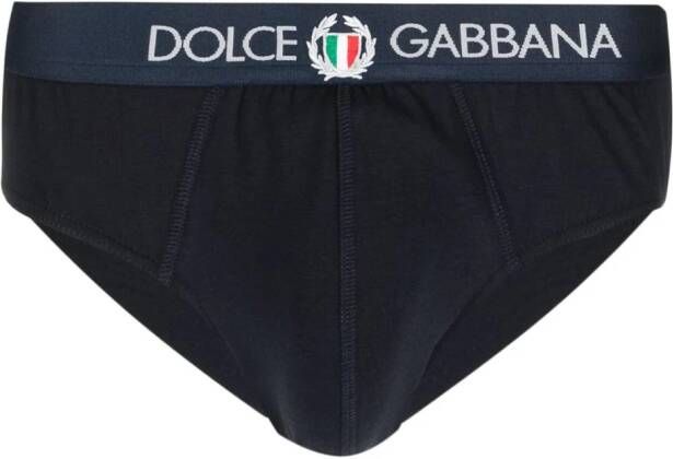 Dolce & Gabbana Slip met logoband Blauw
