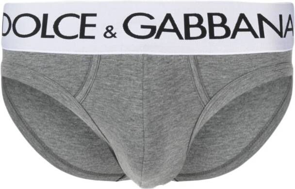 Dolce & Gabbana Slip met logoband Grijs
