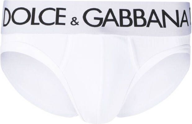 Dolce & Gabbana Slip met logoband Wit