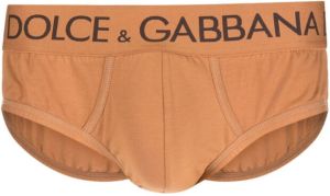 Dolce & Gabbana Slip met logoband Bruin