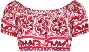 Dolce & Gabbana Majolica print cropped blouse Rood