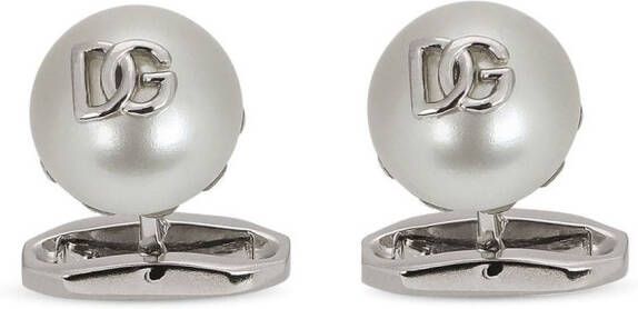 Dolce & Gabbana Manchetknopen met logo Zilver