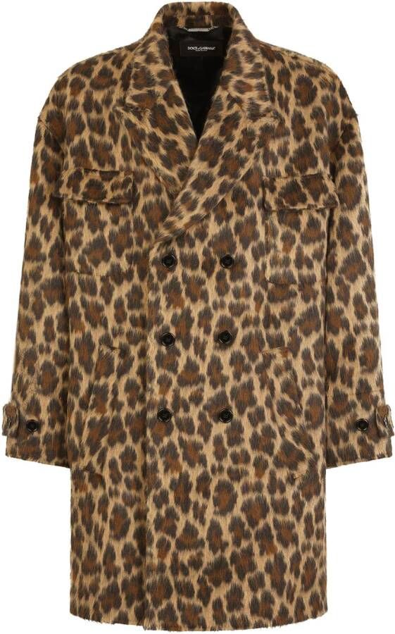 Dolce & Gabbana Mantel met dubbele rij knopen Bruin