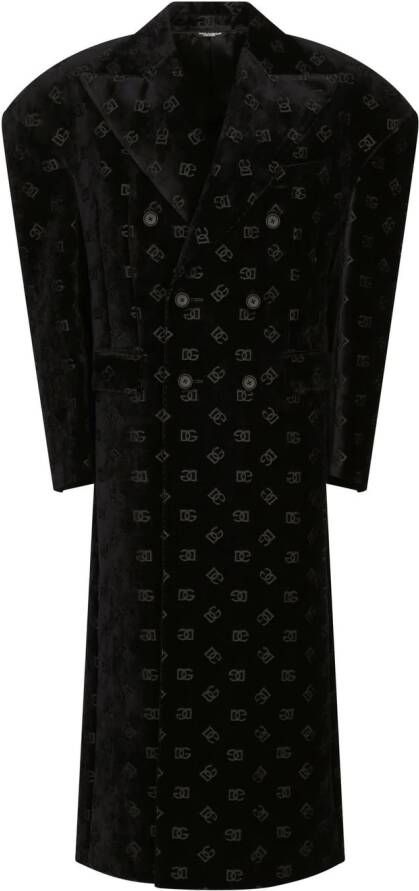 Dolce & Gabbana Mantel met dubbele rij knopen Zwart