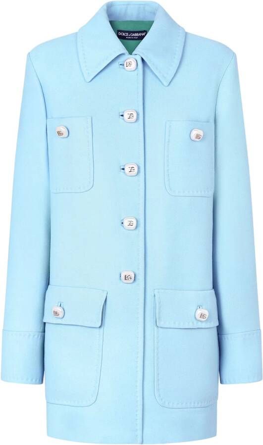 Dolce & Gabbana Mantel met enkele rij knopen Blauw