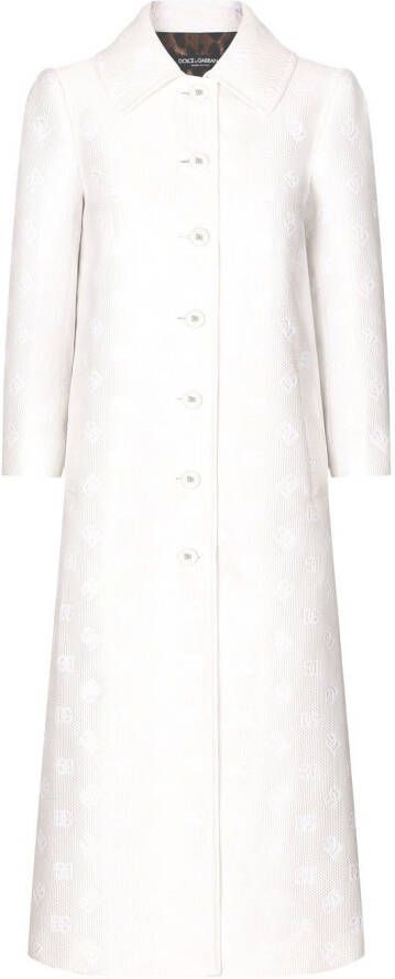 Dolce & Gabbana Mantel met enkele rij knopen Wit