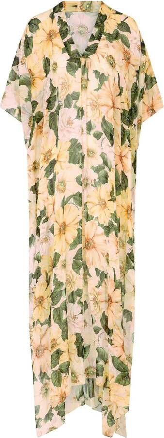 Dolce & Gabbana Maxi-jurk met bloemenprint Beige