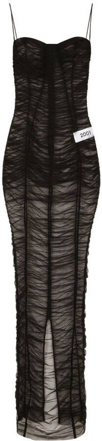 Dolce & Gabbana KIM doorzichtige maxi-jurk Zwart