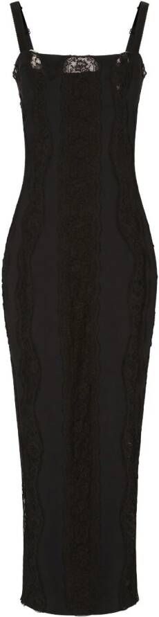 Dolce & Gabbana Maxi-jurk met kant Zwart