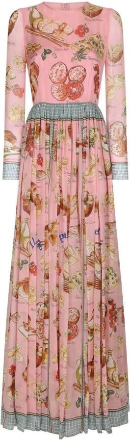 Dolce & Gabbana Maxi-jurk met print Roze