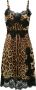 Dolce & Gabbana midi flared jurk met luipaarddessin Bruin - Thumbnail 1