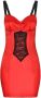 Dolce & Gabbana Satijnen mini-jurk met kant Rood - Thumbnail 1