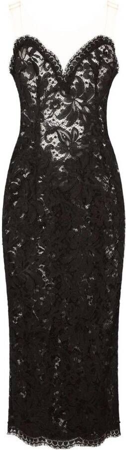 Dolce & Gabbana Strapless midi-jurk Zwart
