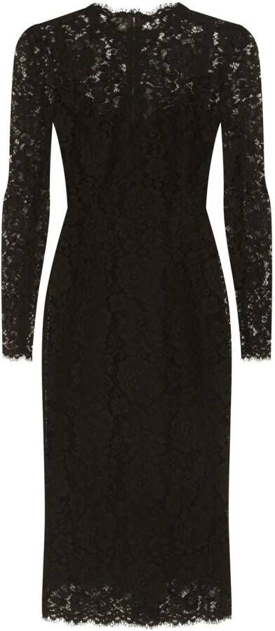 Dolce & Gabbana Midi-jurk met lange mouwen Zwart