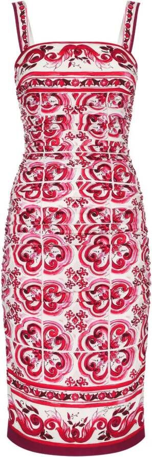 Dolce & Gabbana Midi-jurk met print Rood