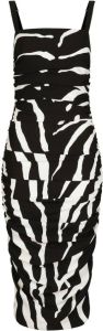 Dolce & Gabbana Midi-jurk met zebraprint Zwart