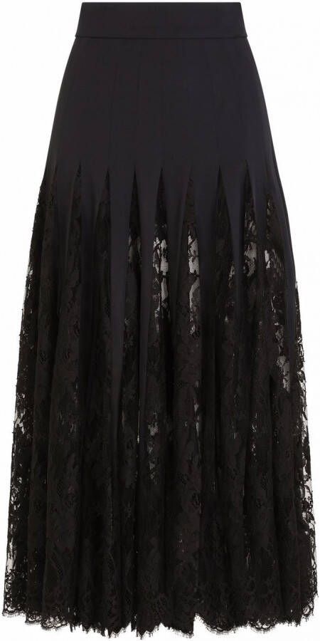 Dolce & Gabbana Midi-rok met ruche Zwart