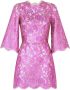 Dolce & Gabbana Mini-jurk met bloemenkant Roze - Thumbnail 1