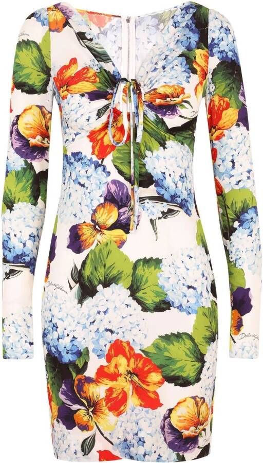 Dolce & Gabbana Mini-jurk met bloemenprint Wit