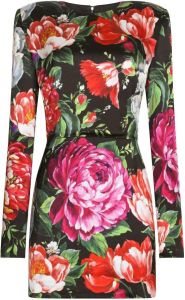 Dolce & Gabbana Mini-jurk met bloemenprint Zwart