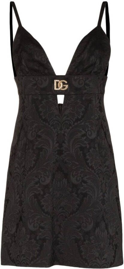 Dolce & Gabbana Mini-jurk met brokaat Zwart