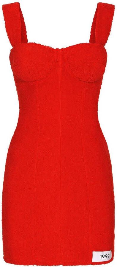 Dolce & Gabbana KIM mini-jurk van badstof Rood