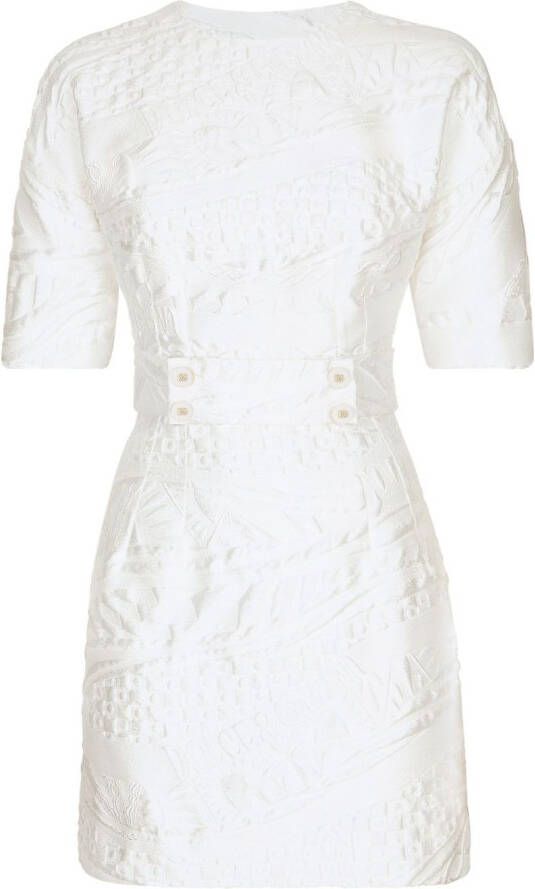 Dolce & Gabbana Mini-jurk met jacquard Wit