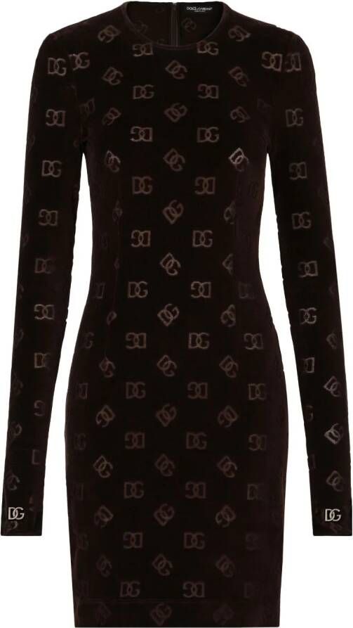 Dolce & Gabbana Mini-jurk met jacquard Zwart