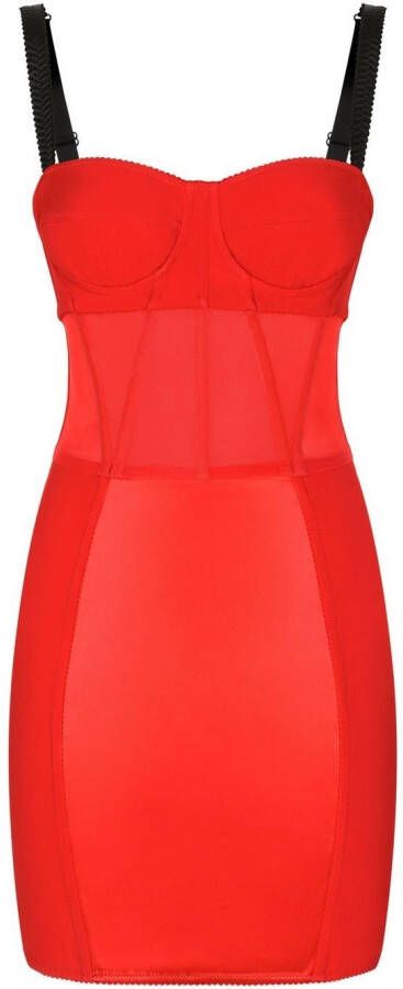 Dolce & Gabbana Mini-jurk met korset Rood